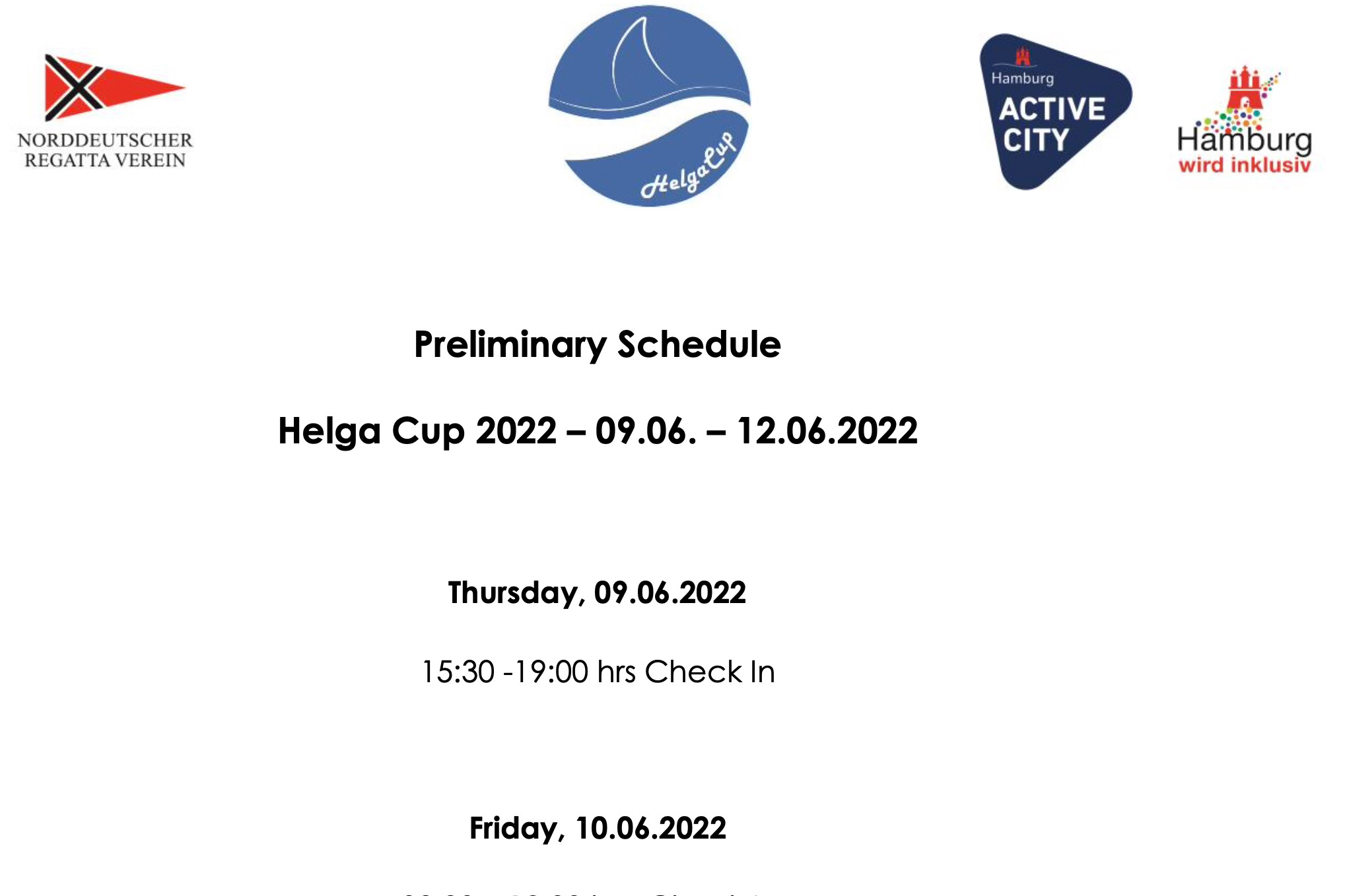 HELGA CUP 2022 – ABLAUF
